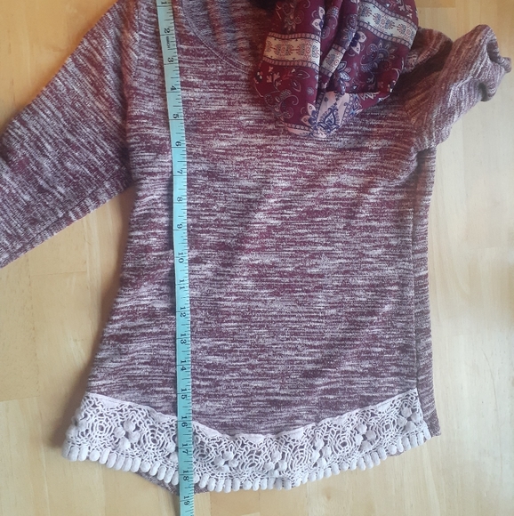 Jenna and Jessie Blouse With Scarf Purple Size Small - Picture 8 of 8